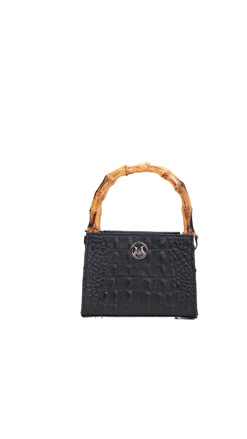 NAYA: Black Crocodile Print